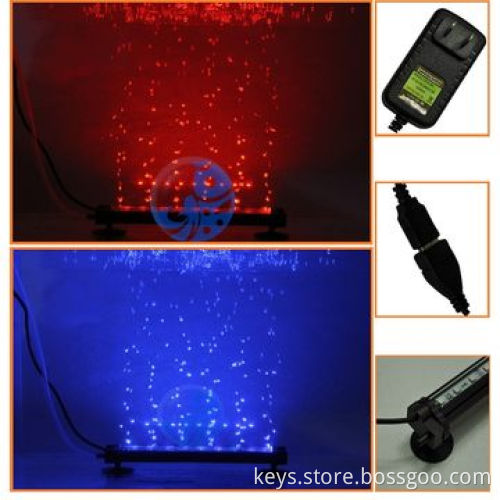 12V Remote Control + Manual Control RGB Aquarium Fish Tank Submersible Air Bubble Light in White